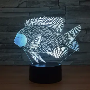 

Fish 7 color 3D night light LED acrylic touch lamp 1341