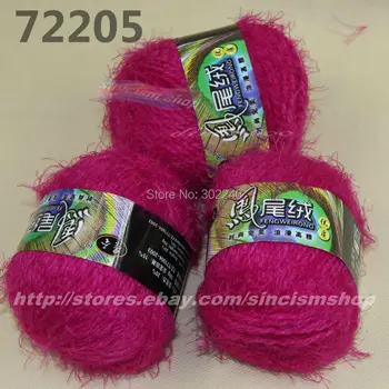 

3 Skeins X 50g soft Eyelash hand-woven Knitting Yarn hot pink 722-05
