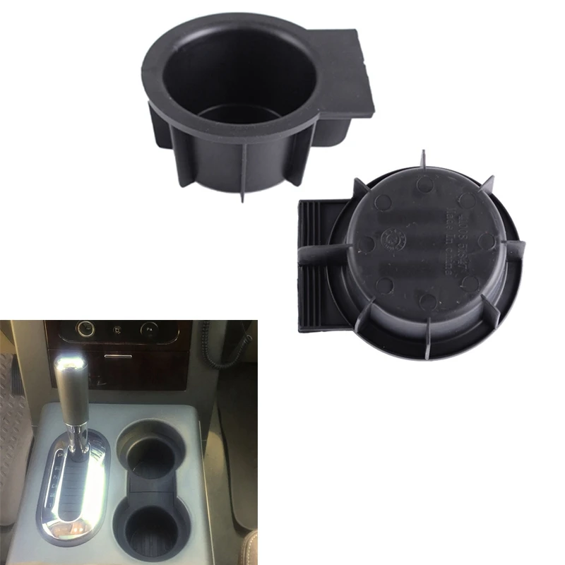 1x New Universal Front Console Cup Holder Insert Liner Car Interior For Ford F150 Expedition