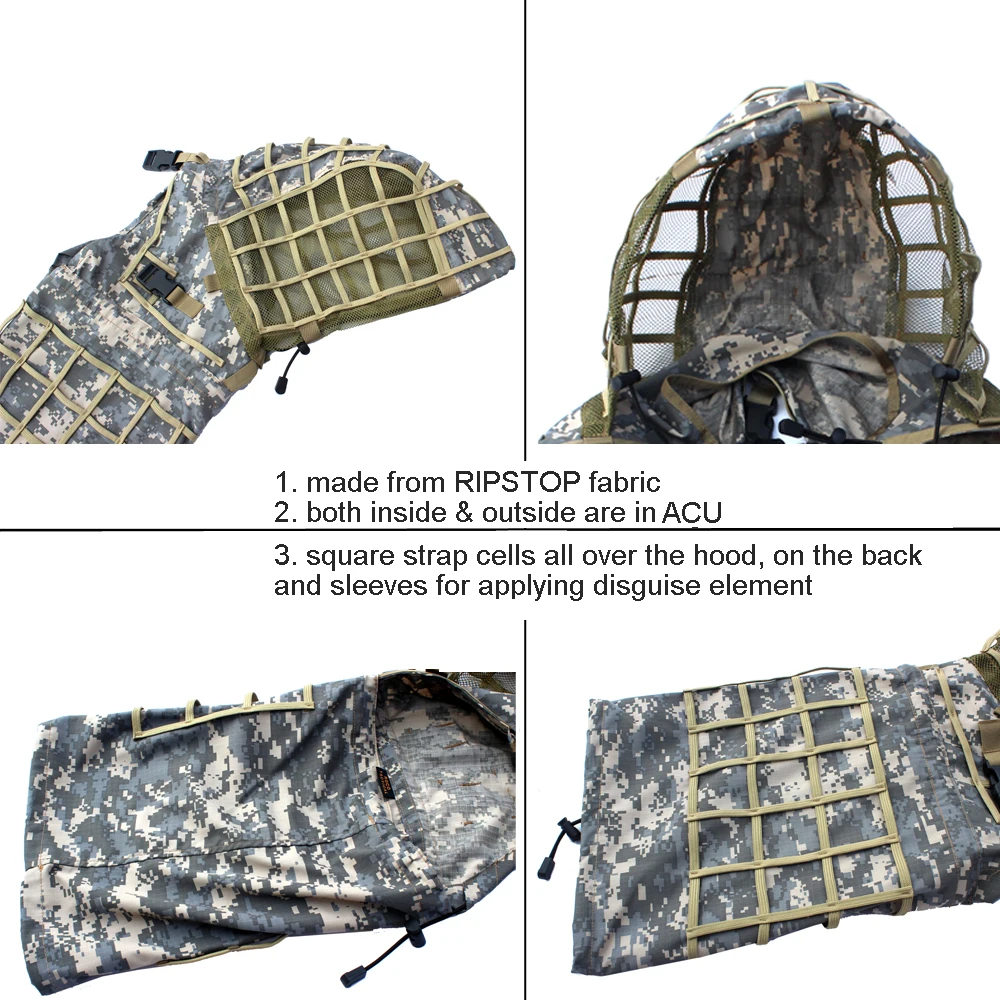 TTGTACTICAL Снайпер Ghillie капюшон камуфляж Ghillie костюм основа тактическая верхняя одежда для снайпера Viper капюшоны, охота Ghillie база