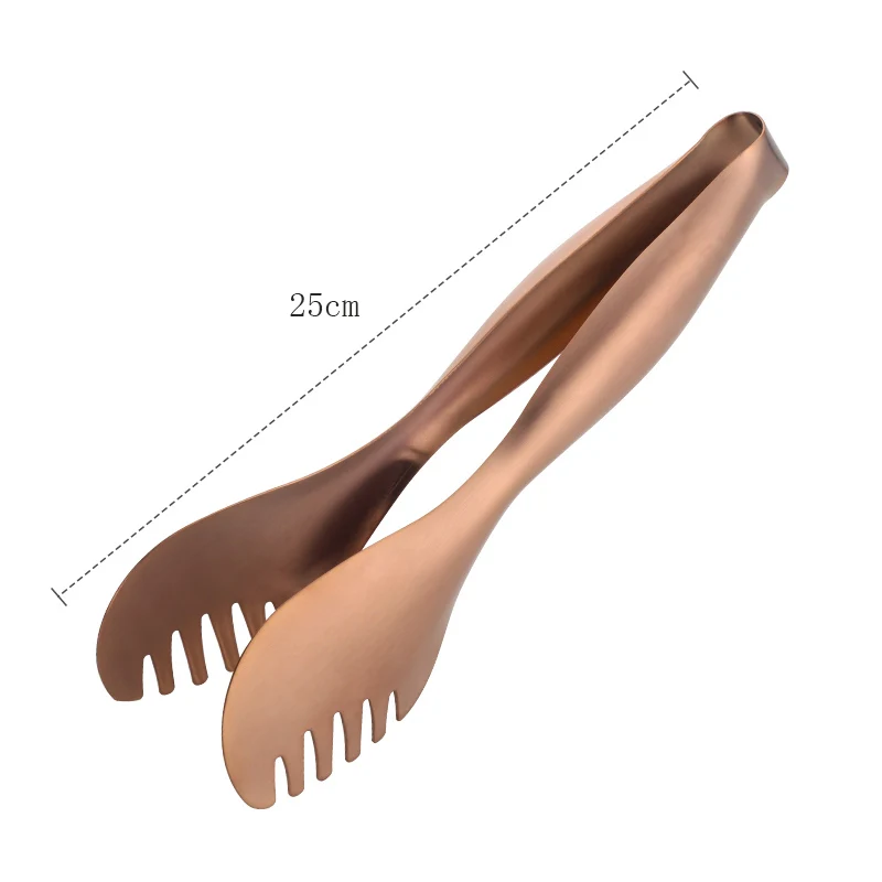 Барбекю, гриль Тонг Нержавеющая сталь зажим хлеба золото Пособия по кулинарии инструменты щипцы для салата используется для щипцы для пищи зажим для мяса Еда зажим - Цвет: Rose Gold