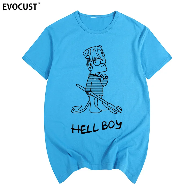 Lil peep Music мужские летние Графические футболки певица летняя футболка с принтом Хлопковая мужская футболка новая wo Мужская футболка забавная Мода - Цвет: lake blue