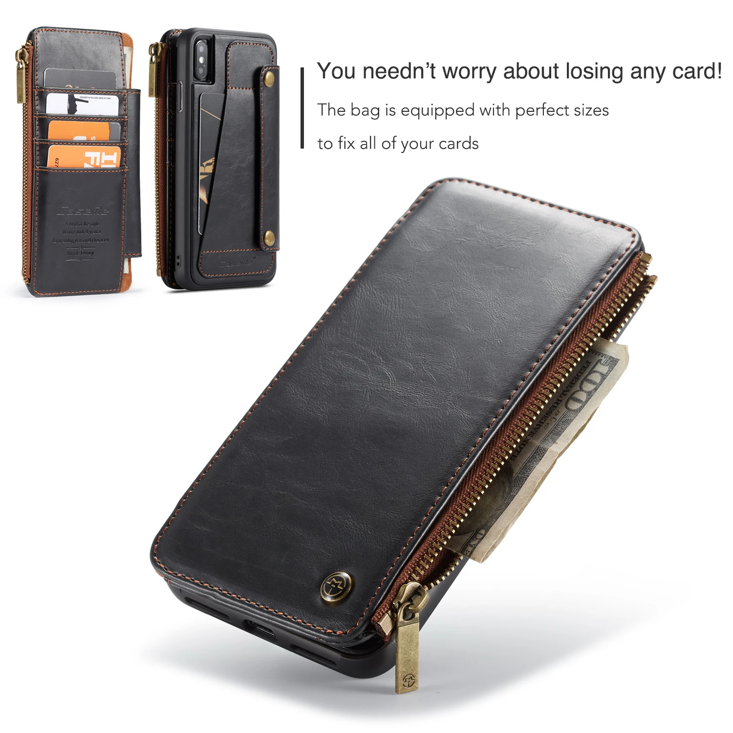 Подходит для iphonex xsmax xr защитный чехол кожаный бумажник 2 в 1 съемный кожаный чехол с откидной магнитной крышкой для iphone6 6 S plus 78 plus