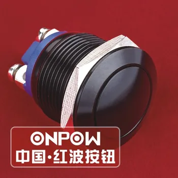 

ONPOW 19mm Domed actuator momentary black aluminium alloy push button switch Waterproof IP65 (GQ19B-10/A) CE,ROHS