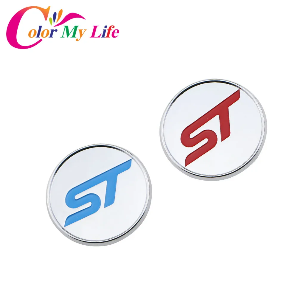 

Color My Life ABS Chrome St Logo Sequins Ignition Key Ring Stickers For Ford Fiesta Ecosport 2012 - 2015 2016 2017 Accessories