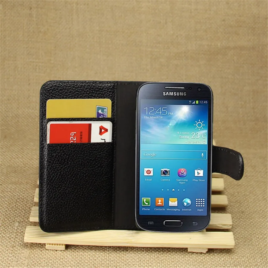 Luxury Lychee Print PU Leather Case For Samsung GALAXY S4 Mini Case ...