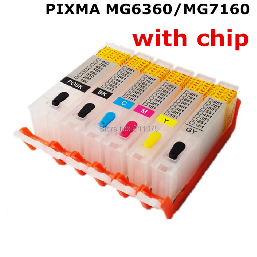 1 set For CANON PIXMA MG6360 MG7160 printer PGI 650BK CLI 651
