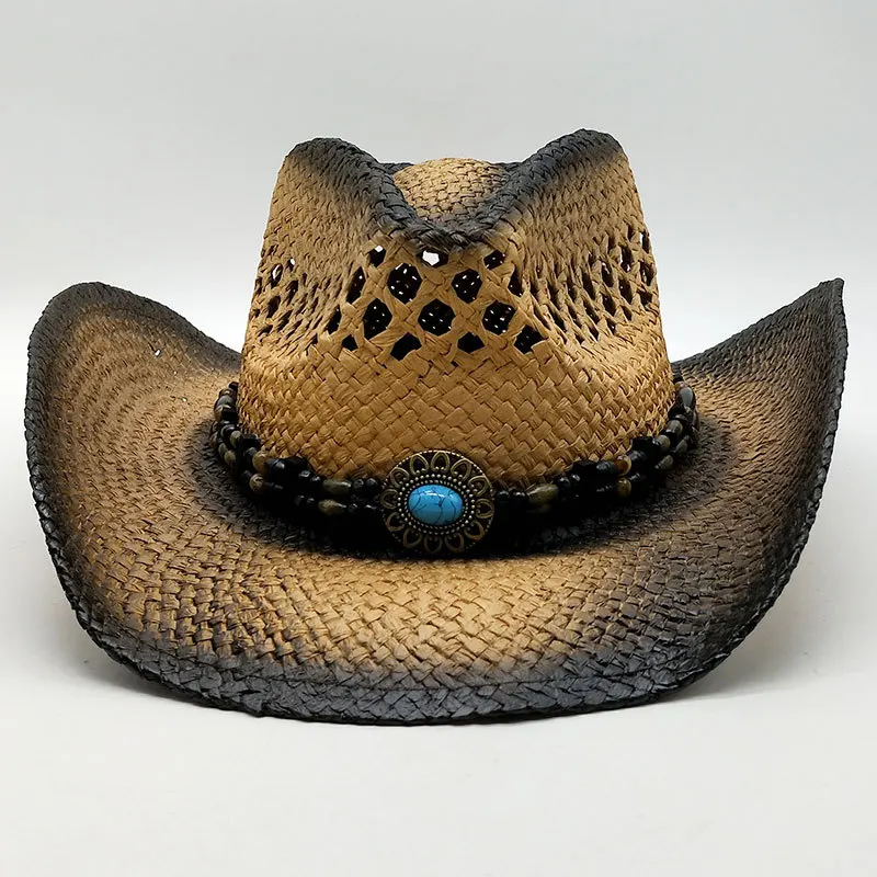 

2019 High Fashion Hats Sun Brown Mens Hats Outdoor Western Cowboy Hat Summer Men Straw Hat Summer Caps
