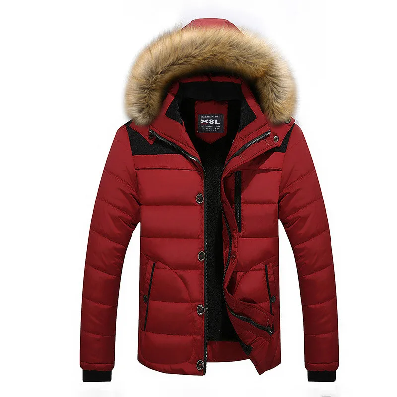 Parka Men Coats 2018 Winter Jacket Mens Slim Thicken Fur Hooded Outwear Warm Coat Top Brand Clothing Casual Men's Coat Tops