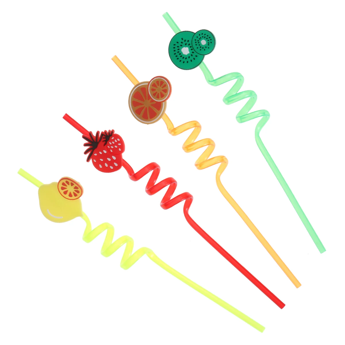 Бумажные соломинки, 4 шт., Гавайские вечерние соломинки со спиралью, соломинки для фруктов, вечерние соломинки для украшения стола, Гавайское барбекю
