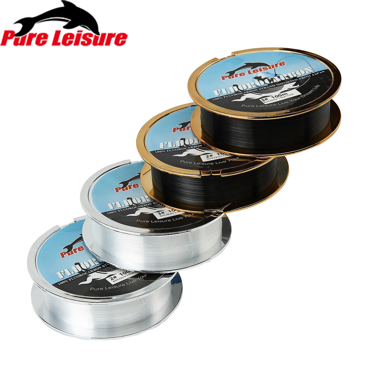 PureLeisure 1 قطعة 100 متر Fishline 100% الكربون الألياف زعيم فلوريد خط الصيد 0.88-25 كيلوجرام 0.104-0.552 ملليمتر يطير الصيد الكربون خط