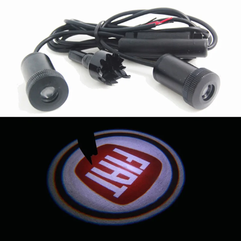 

2 pcs car door light ghost shadow welcome light logo projector emblem fit FIAT Strada Panda Punto Freemont Bravo 500