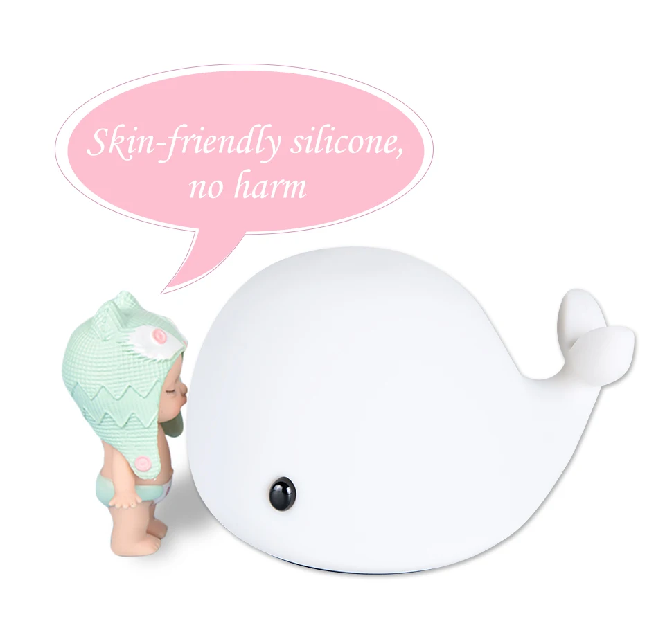 Night Light Lovely Sleeping Lamp Baby Room PandaRabbitDogDolphin Cartoon Animal Silicone Touch Sensor Tap Control Nightlight (6)