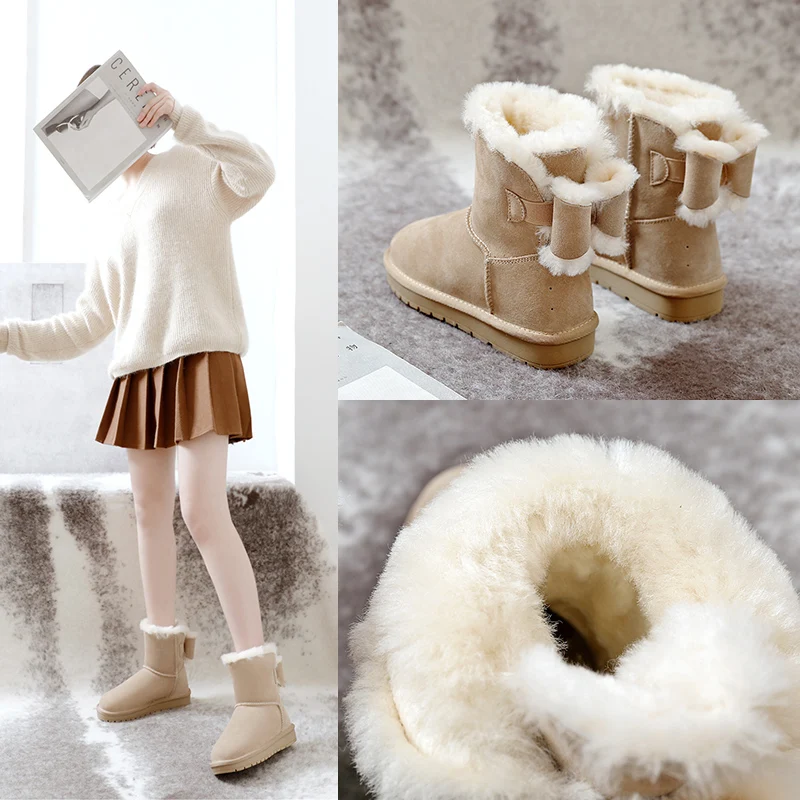 

MYCORON Women Shoes Warm Winter Boots Female Fashion Women Boots Faux Suede Ankle Boots For Women Snow Boots Sapatos Mulher