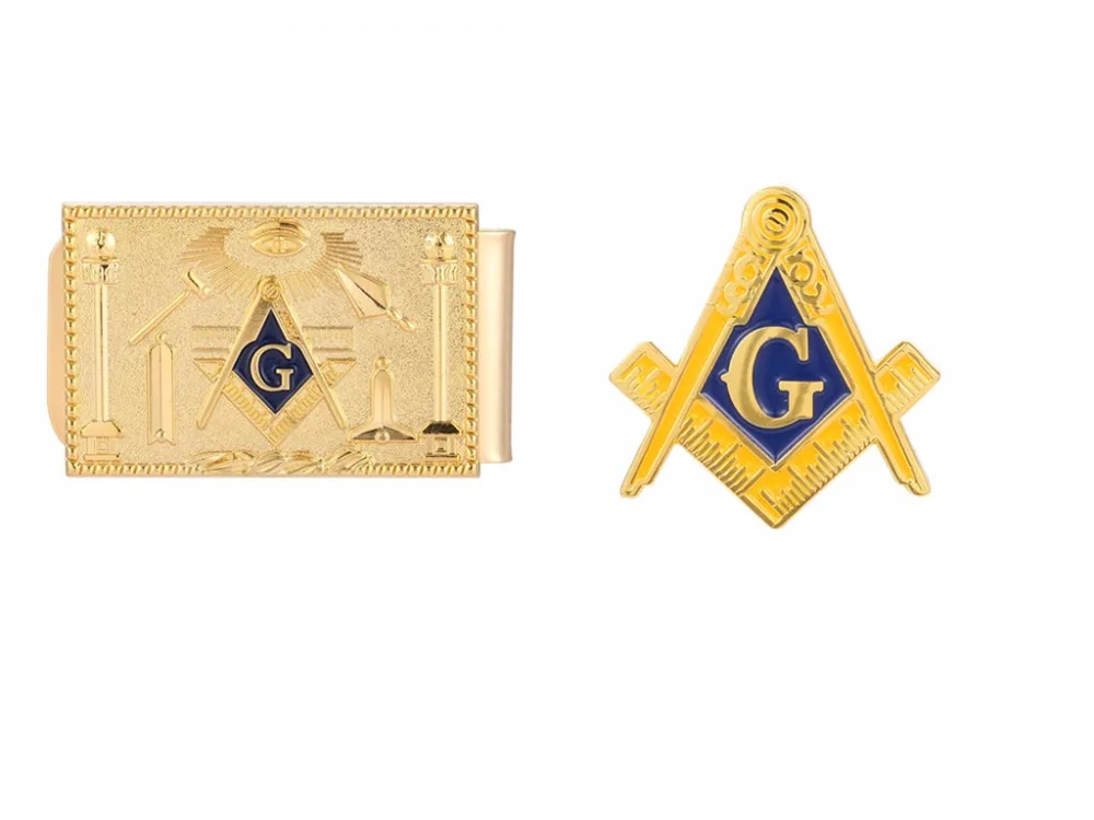 Mason Masonic зажим для денег и лацкан булавка набор золото