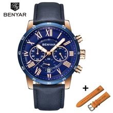 BENYAR часы для мужчин набор люксовый бренд кварцевые часы Мода хронограф Спорт Reloj Hombre часы мужской час relogio Masculino