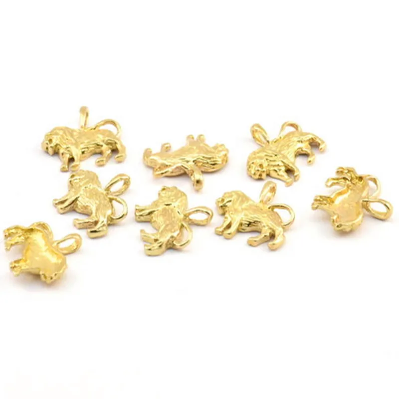 

10pc raw brass lion Connectors.charm Necklace (Nickel Free and Lead Free).(15.5x13.5x2.7mm) BS 2051