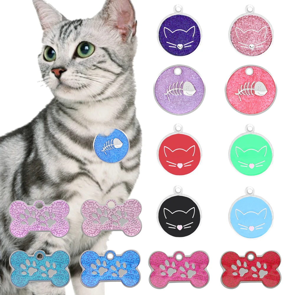 Pawfect Cat ID Tag Personalisiert Pet Lovely Stainless Steel Pendant Name Phone Engraved Cat ID Tag Collar Accessories 2 styles