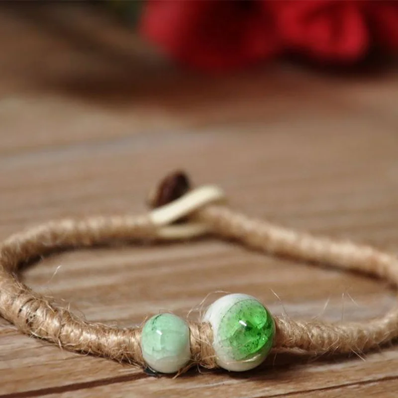 Керамика прозрачный бисер цепи bracelets для женщин и мужчин ручная работа украшения