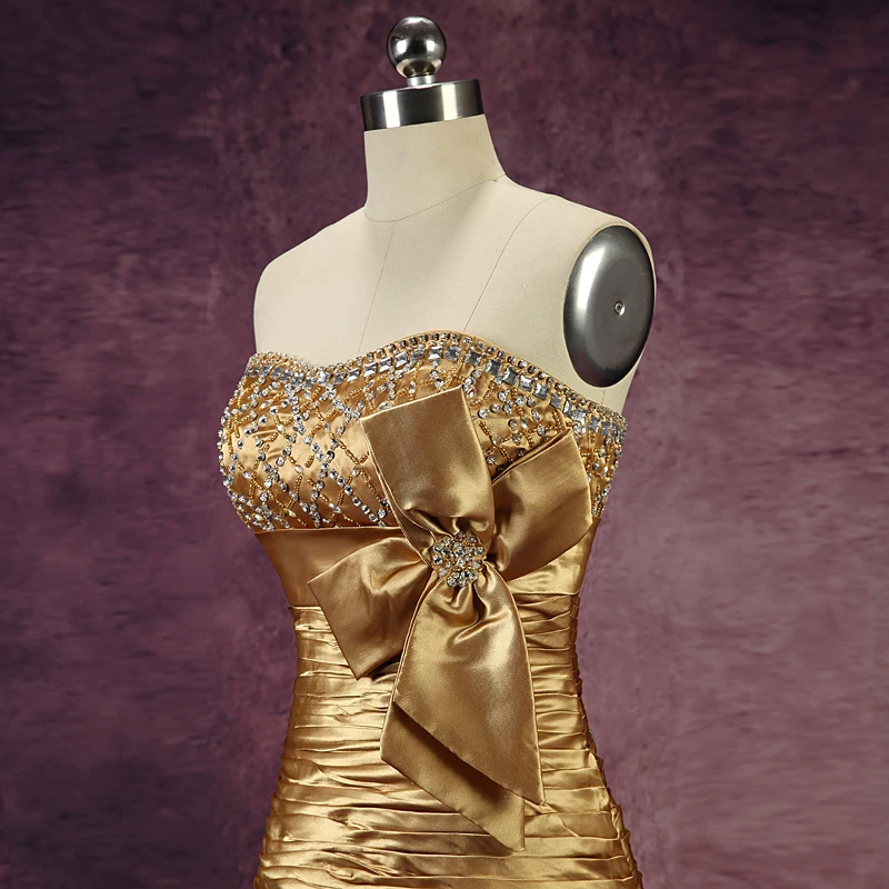 Роза Moda Золотой платье для коктейля Кристалл Короткие Платья для вечеринок реальные фотографии