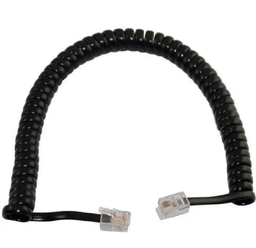 3M 10ft Telephone Handset Phone Extension Cord Coil Line Cable Wire Black Hot