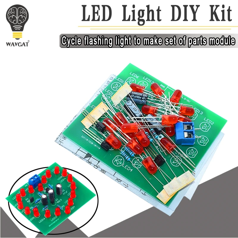 DIY Kit Heart-Shaped LED Flash Light Cycle Flashing Light Electronic Suit Heart-shaped Lamp DIY Electronic Circuit Board