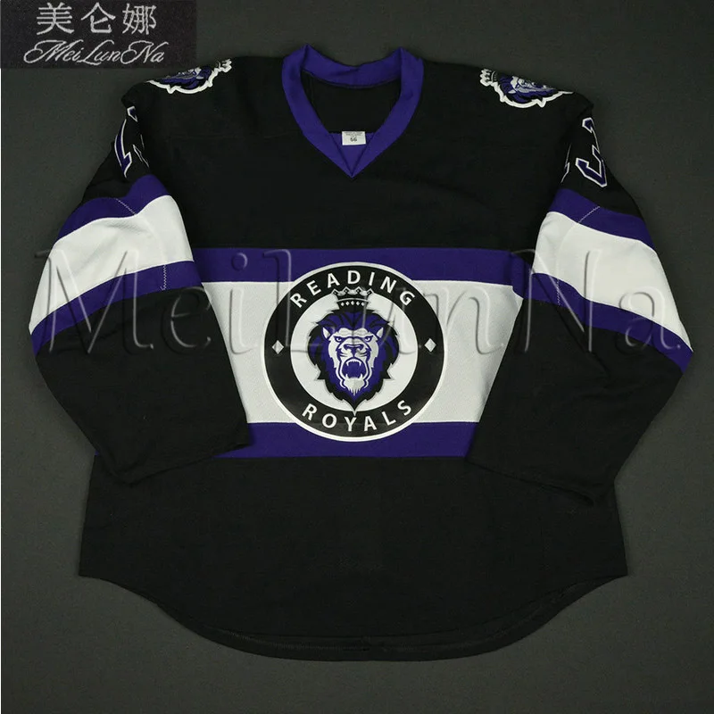 MeiLunNa Custom ECHL Reading Royals Hockey Jerseys 2 Mat Snesrud 13 Olivier Labelle 12 Blight Home Road Sewn On Any Name NO.