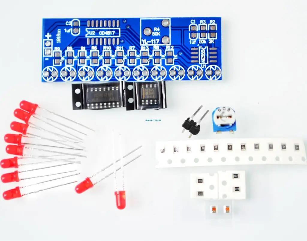 NE555 + CD4017 светильник вода течет светодиодный модуль DIY Kit | Электронные компоненты