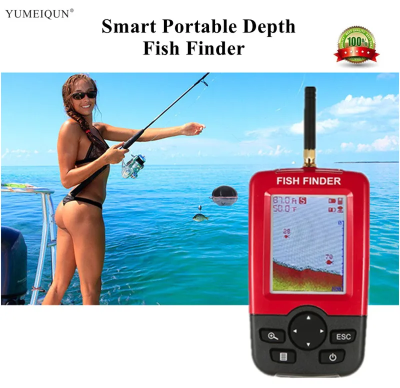 

Wireless Depth Sounder Fish Finder Alarm Underwater Fishing Camera Echo Sonar Sensor Fishfinder Detector Transducer in English