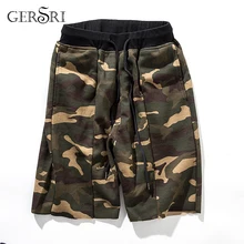 Gersri Summer Casual Shorts Men Trousers Cotton Male Camouflage Fashion Amry Green Print Straight Short Beach Mens Clothing