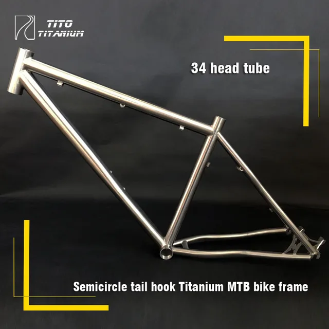 Cheap FREE SHIPPING !!! TiTo titanium mountain bike  MTB frame  26 27.5 29er simi-circle A tail hook 34 head tube