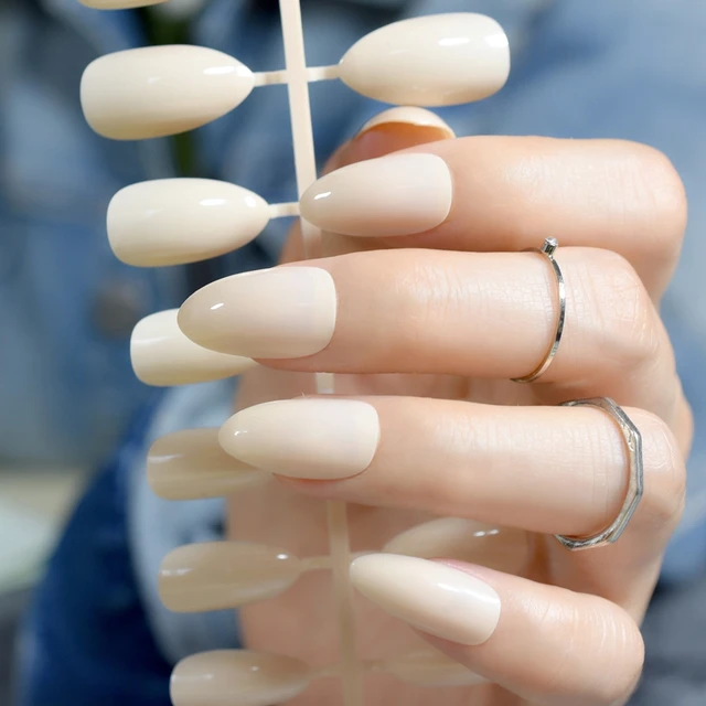 24pcs Kit Almond Sharp Nail Art Tips Candy Color Light Medium 24pcs Kit Almond Sharp Nail Art Tips Candy Color Light Medium Fake Artificial