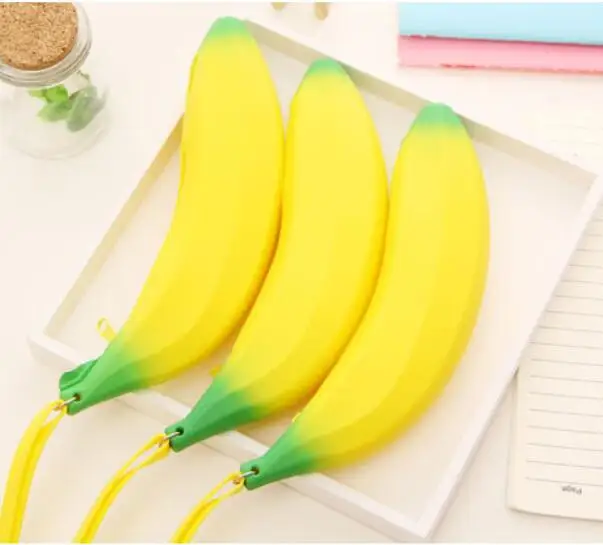 Cute Corn Pencil Case Silicone Carrot Banana pen bag box Stationery pouch for girls boys gift office school supplies zakka - Цвет: 3