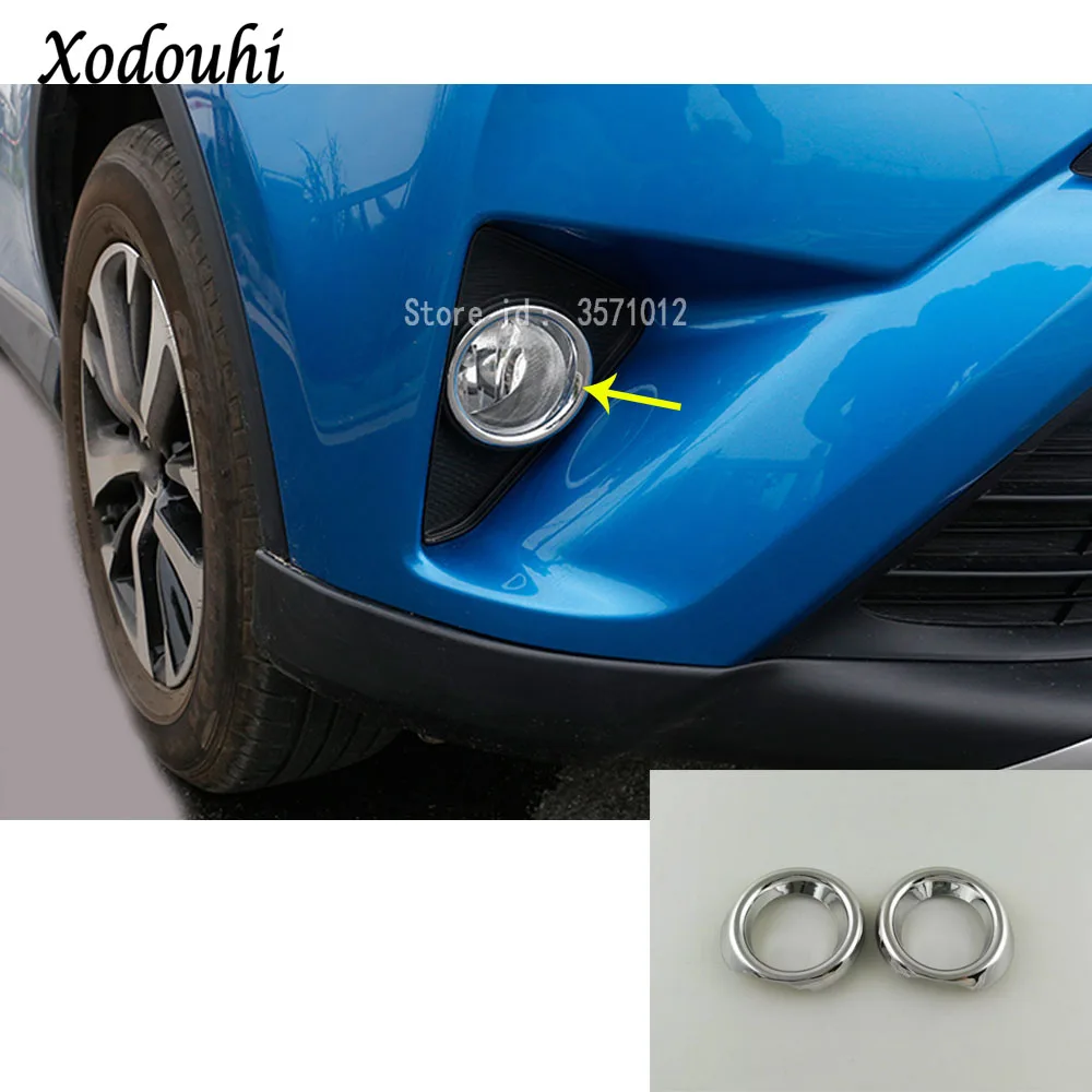 For Toyota RAV4 2016 2017 2018 car body front fog light lamp frame stick styling ABS Chrome cover trim parts Exterior Molding For Toyota RAV4 2016 2017 2018 car body front fog light lamp frame stick styling ABS Chrome cover trim parts Exterior Molding