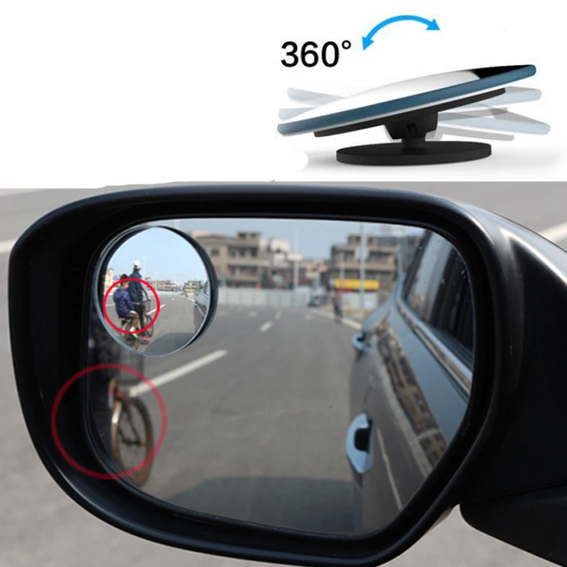 

1 pcs Car Styling 360 Degree Framless Blind Spot Mirror Wide Angle Round HD Glass Convex Rear View Mirrors