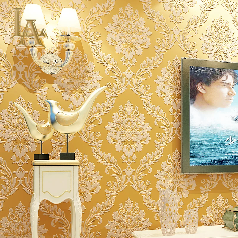 

papel de parede 3D Vintage European Damask wallpaper for walls 3 d Luxury Embossed wall papers home decor living room