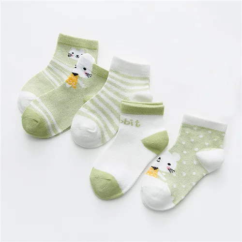 5 пар/лот, детские носки полосатые летние носки для новорожденных мальчиков хлопковые носки для маленьких девочек, одежда для малышей, аксессуары - Цвет: rabbit
