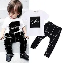 0-24M Newborn Baby Clothes Cute Infant Kid Boys Summer Short Sleeve T Shirt and Pant 2pcs Baby Clothing Set