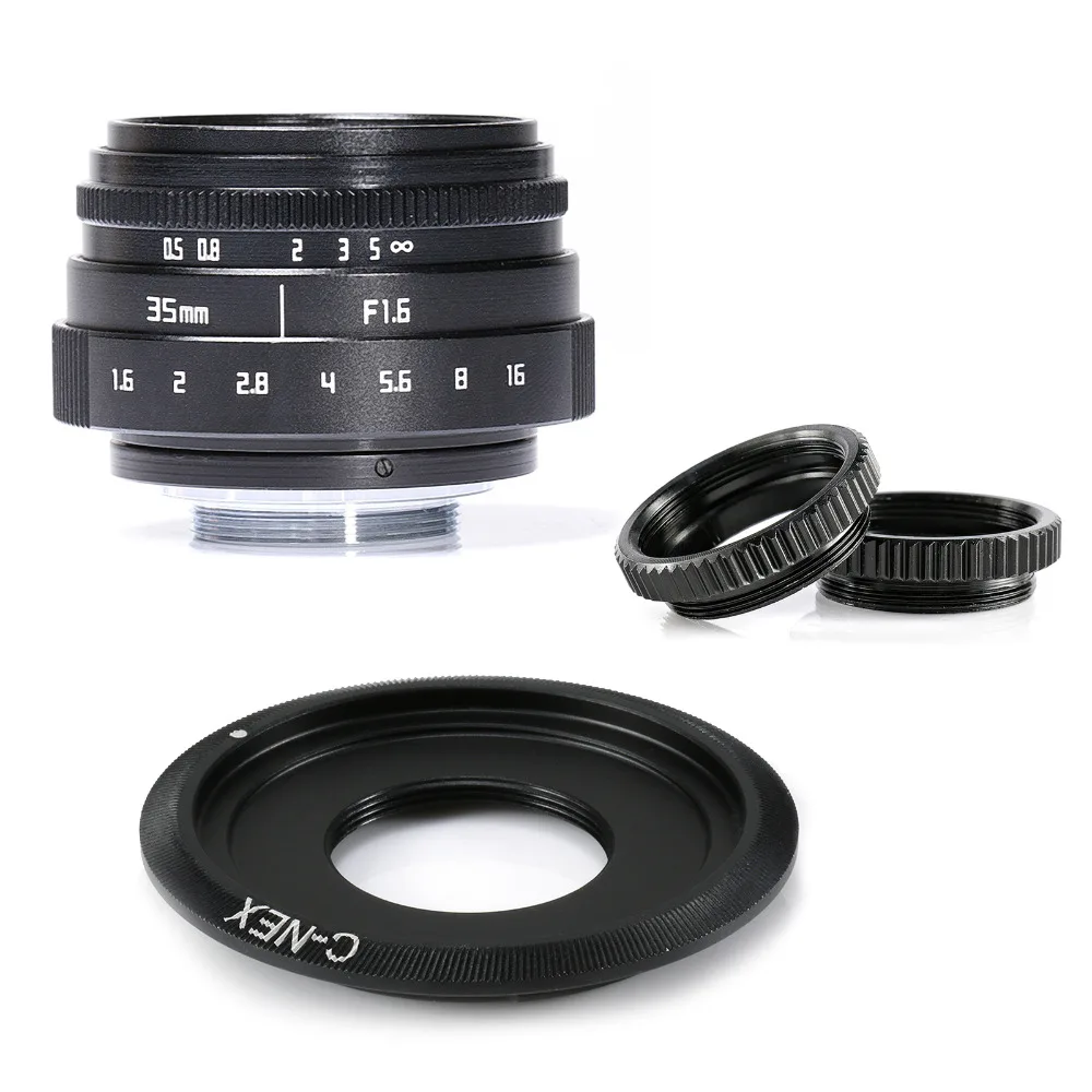 

new arrive fujian 35mm f1.6 C mount camera CCTV Lens II for Sony NEX E-mount camera & Adapter bundle