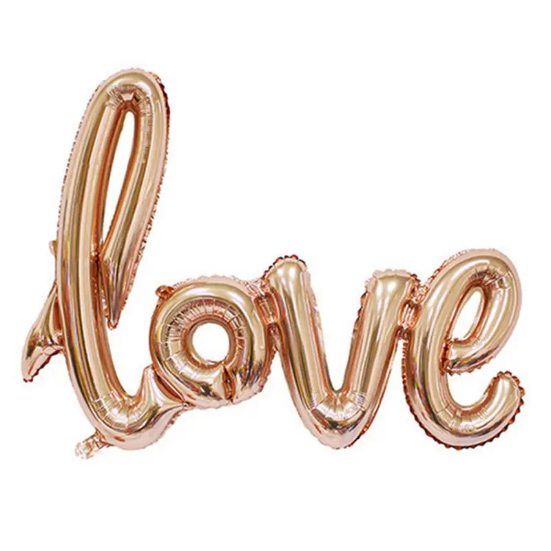 JX-LCLYL 42" Rose Gold Script Love Letter Foil Balloon For Wedding Engagement Decor