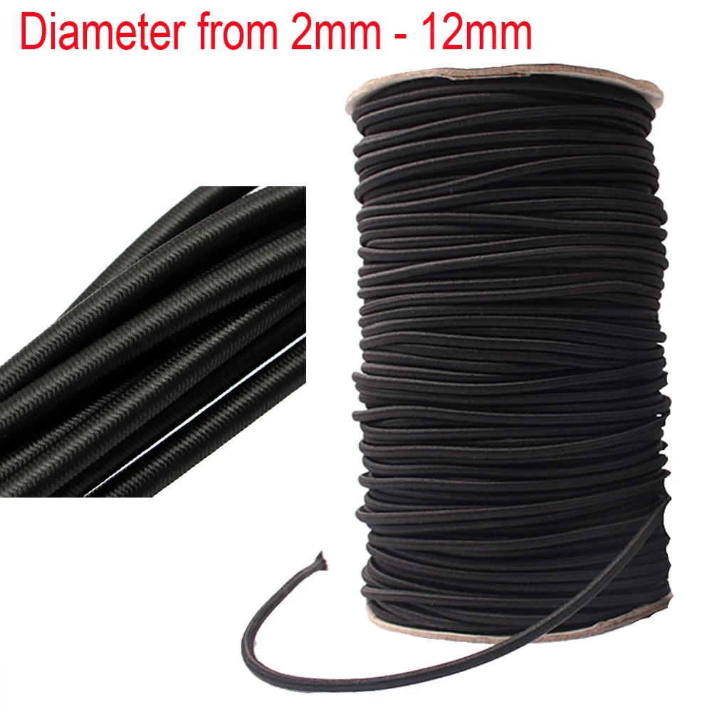 

Black White Strong Elastic Rope Bungee Shock Cord Stretch String for DIY Jewelry Making Outdoor Project Tent Kayak Boat Bag