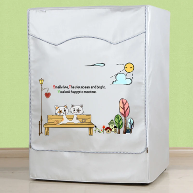 

SRYSJS Cartoon Platen Washing Machine Oxford Cloth Cover Waterproof Prevent Bask Roller Washing Machine Cloth Case