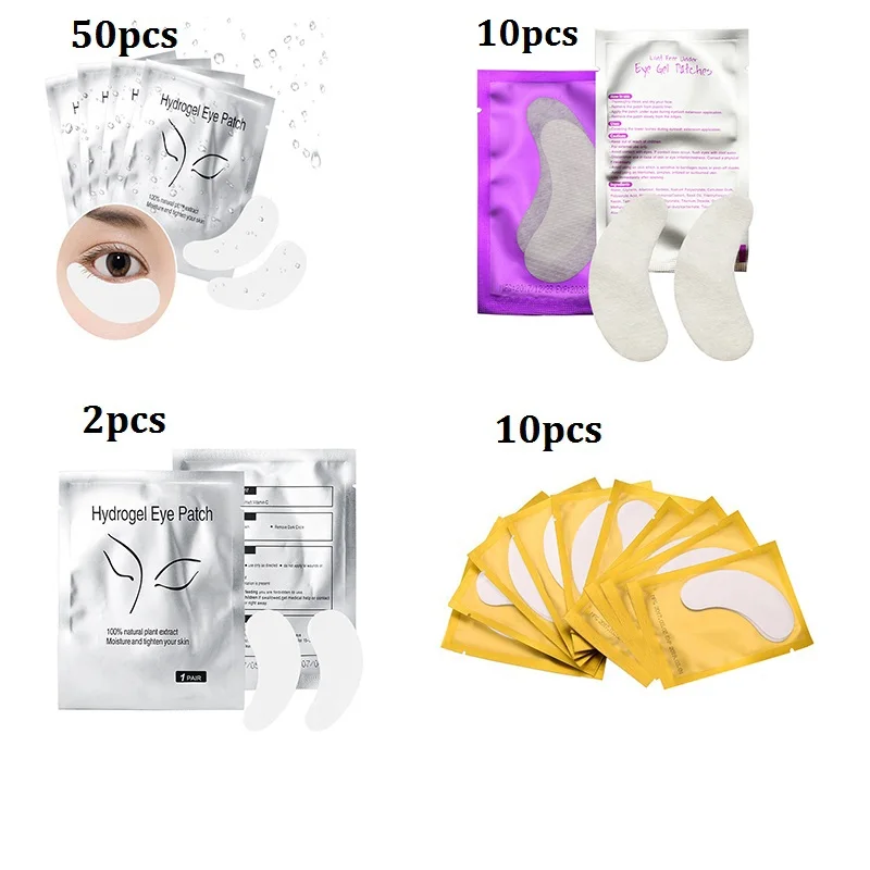 2/10/50Pcs Eyelash Pad Gel Patch Lint Free Lashes Extension Eyepads