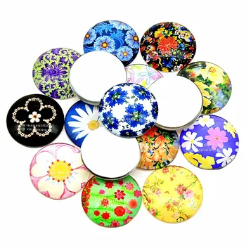 

20pcs 25mm Round Glass Cabochon Random Mix Flower Patterns Styles Jewelry Pendant Cabochon Jewelry Making DIY Handmade Craft