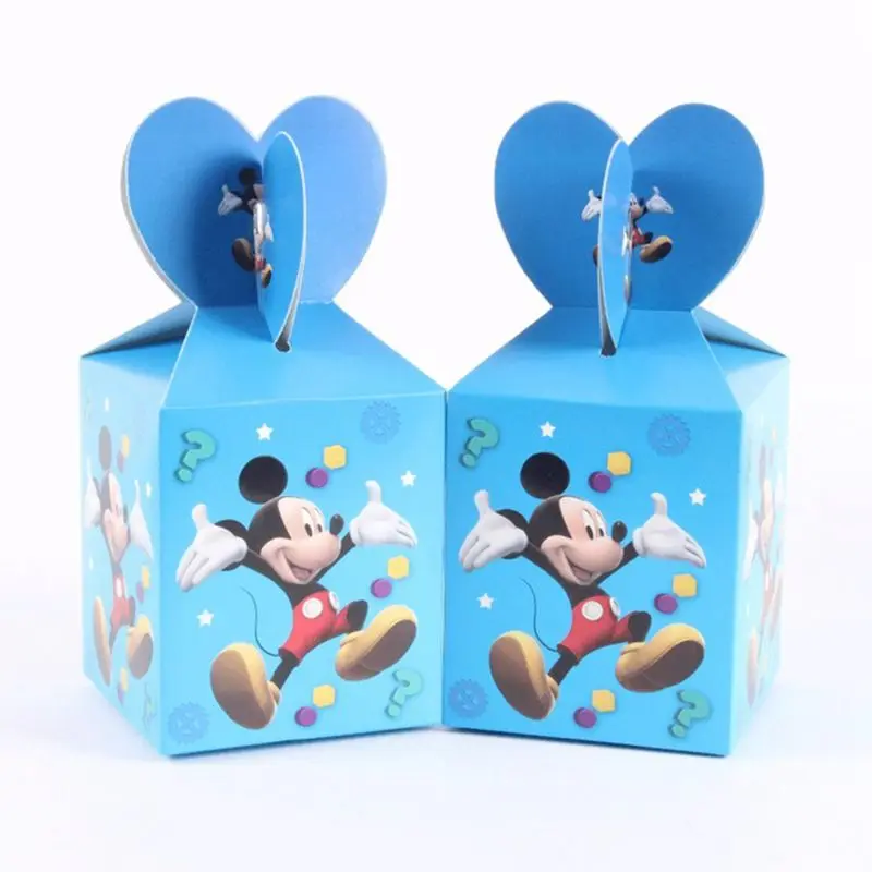 

6pcs Minnie/Mickey Candy Box Wedding Favor Boxes For Chocolates Baby Shower Children Birthday Event Party Supplies Gift Box