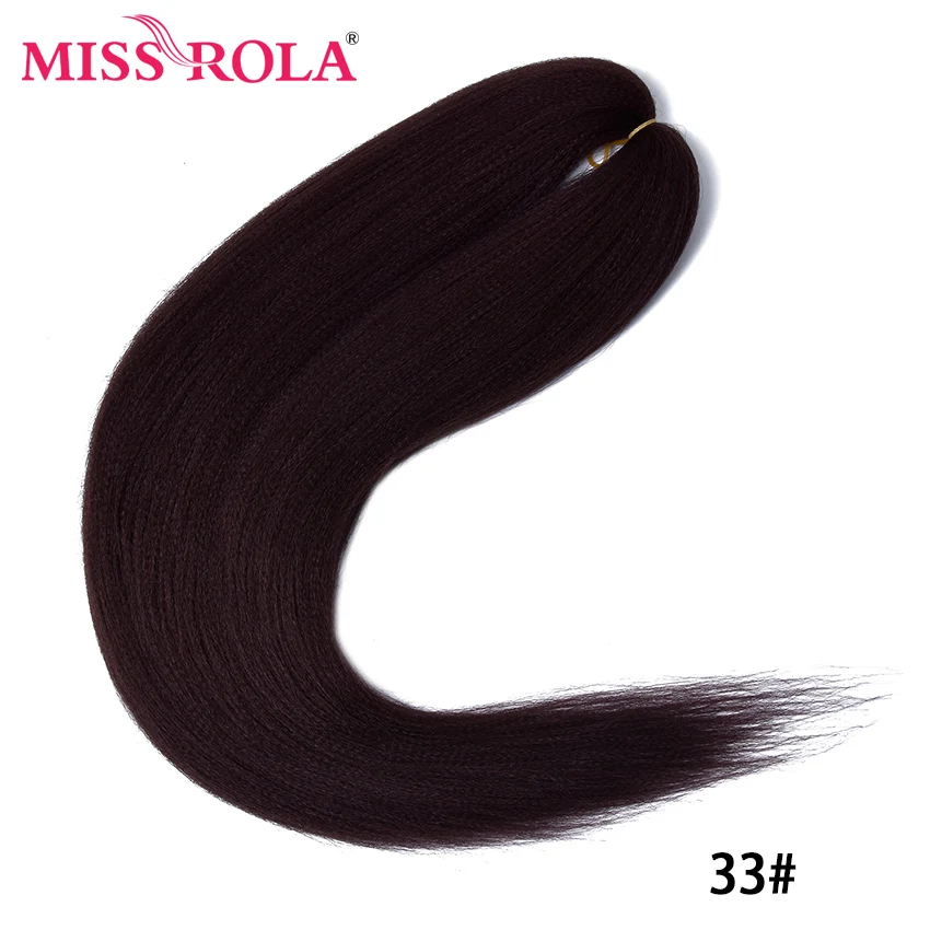 Miss Rola 24 Inches100 g Yaki прямые синтетические волосы для наращивания предварительно растянутые вязанные крючком огромные косы канекалон плетение волос - Цвет: NC/4HL