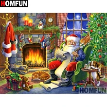 HOMFUN Алмазная картина "Санта Клаус" вышивка крестом на заказ фото алмаз, вышивка квадратными круглыми настенный Декор для дома A10554