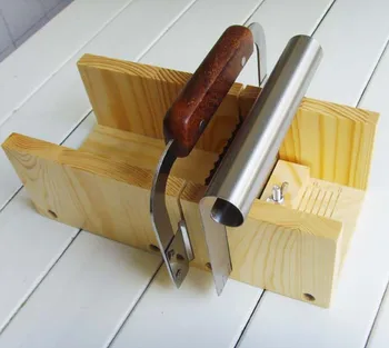 

Adjustable Wood Soap Mold Loaf Cutter Set With Wave Cutter / stainless steel flat knife Free Shipping