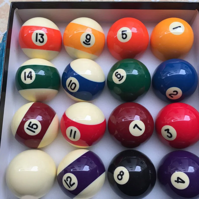 

High Quality 57.2mm Resin Billiards Pool Samll Number Design Ball-in-Ball Shape Complete Set of Balls 2 1/4 inch Nine-Ball Balls