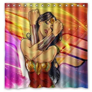 

Hot Custom Fashion Bath Products /Waterproof Wonder Woman Print Bathroom Curtains/ Decor Shower Curtain 180*180cm
